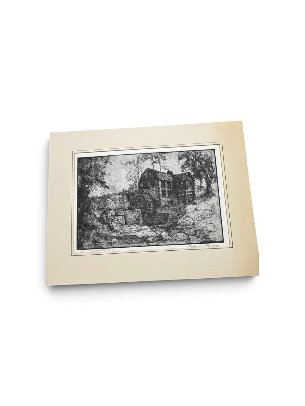 Stephen Pugsley September Mill Etching 1979 Signed 1/100 Michigan Art 14x11”